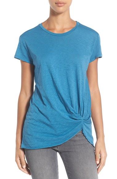 Women's Stateside Knot Detail Slub Knit Tee - Blue