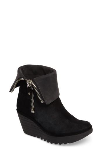 Women's Fly London 'yex' Platform Wedge Bootie .5-6us / 36eu - Black