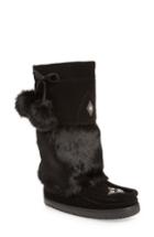 Women's Manitobah Mukluks Snowy Owl Waterproof Genuine Fur Boot M - Black