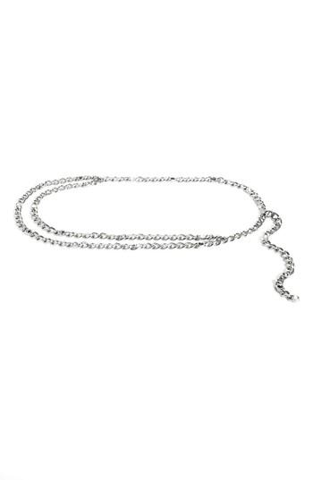 Women's St. John Collection Swarovski Crystal Chain Belt, Size Small/medium - Ruthenium Jet Hermatite