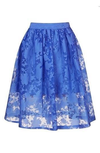 Topshop Burnout Midi Skirt