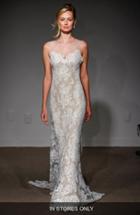 Women's Anna Maier Couture Lola Illusion Neck Sleeveless Lace Column Gown