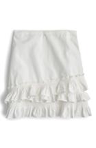 Women's J.crew Baby Armada Cotton Poplin Ruffle Mini Skirt - White