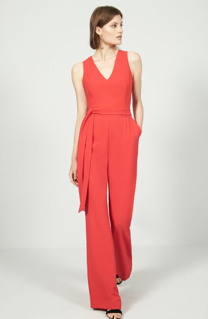 Women's Vince Camuto Tie Front Wide Leg Jumpsuit - Coral