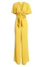 Women's Leith Tie Front Jumpsuit, Size - Yellow