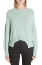 Women's Valentino Curve Hem Crop Cashmere Sweater - Green