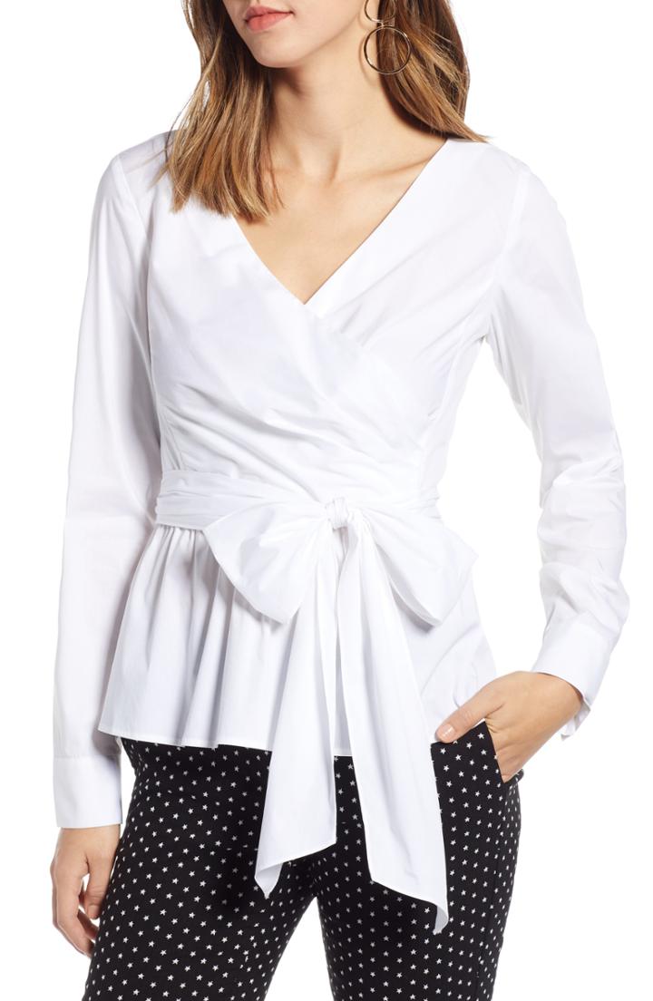 Women's 1901 Faux Wrap Top - White