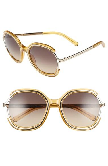 Women's Chloe 'jayme' 54mm Square Sunglasses - Yellow