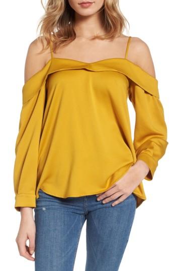 Women's Leith Satin Off The Shoulder Top - Yellow
