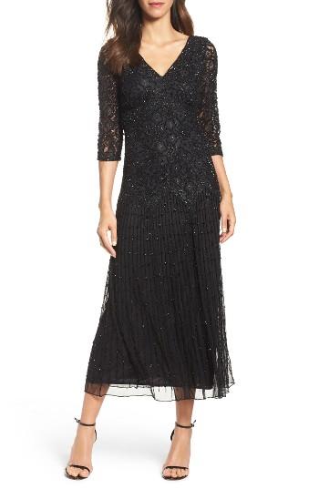 Women's Pisarro Nights Beaded Mesh Dress - Black