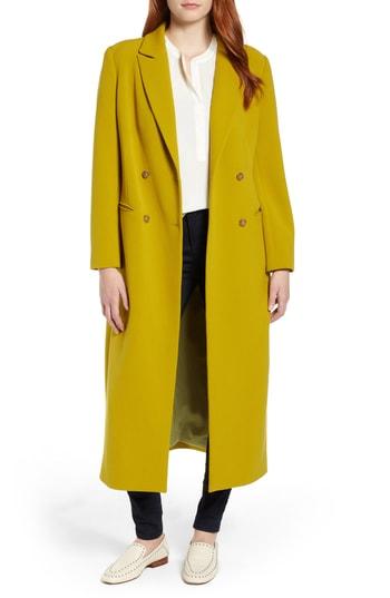 Women's Vince Camuto Double Breasted Long Jacket - Green