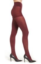 Women's Dkny Opaque Control Top Tights, Size - Burgundy