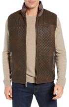 Men's Flynt Quilted Leather & Wool Vest - Brown