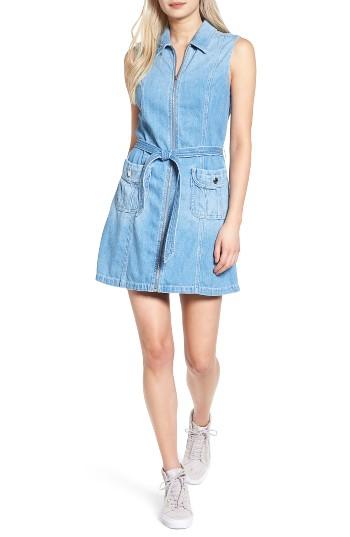 Women's 7 For All Mankind Sleeveless Denim Dress - Blue