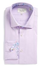 Men's Ted Baker London Elias Trim Fit Diamond Dress Shirt .5 32/33 - Purple