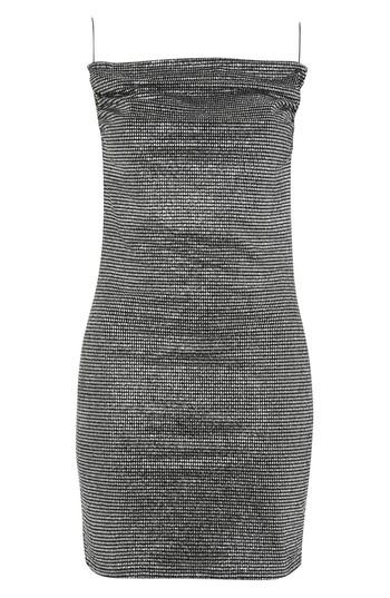 Women's Topshop Metallic Cowl Neck Body-con Dress Us (fits Like 0-2) - Metallic