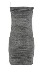 Women's Topshop Metallic Cowl Neck Body-con Dress Us (fits Like 0-2) - Metallic