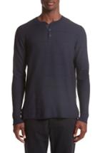 Men's Eidos Napoli Basketweave Henley Sweater - Blue