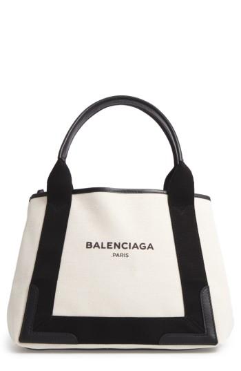 Balenciaga Small Cabas Canvas Tote - Beige