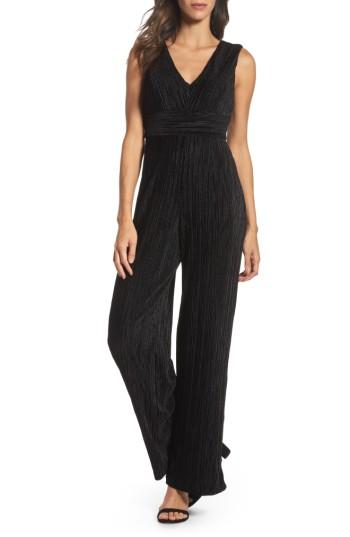 Women's Adrianna Papell Pleated Jumpsuit - Black
