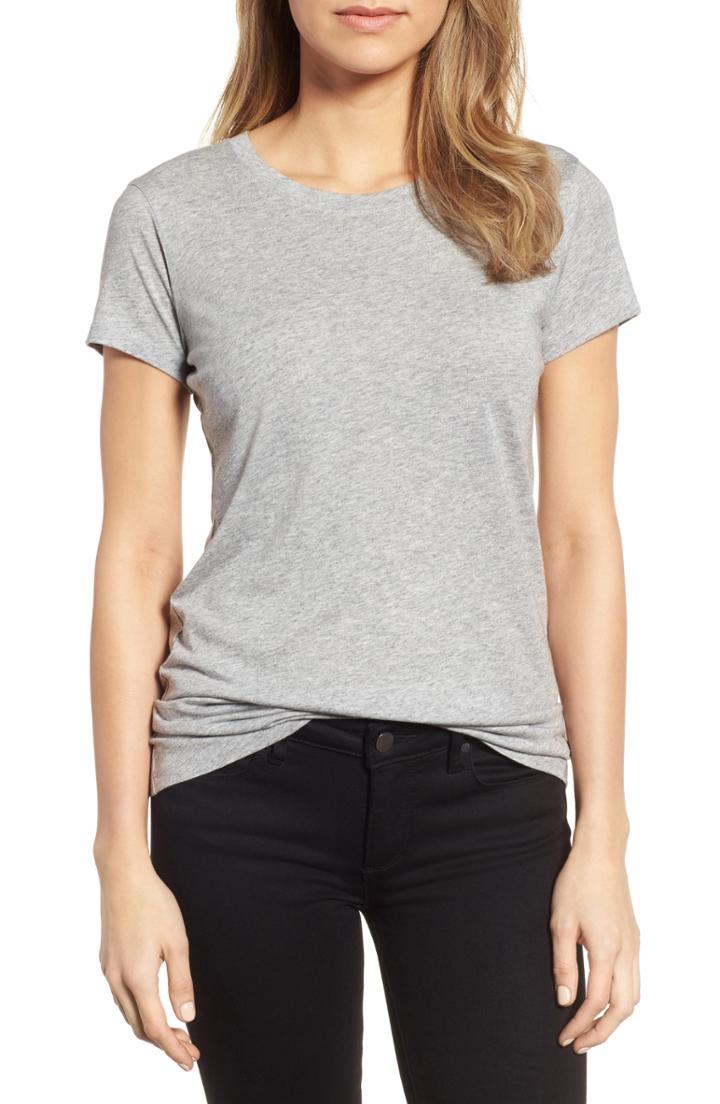 Women's Halogen Short Sleeve Crewneck Tee - Grey