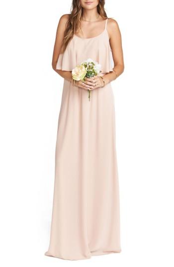 Women's Show Me Your Mumu Caitlin Cold Shoulder Chiffon Gown, Size - Pink