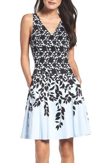 Petite Women's Maggy London Fit & Flare Dress P - Blue