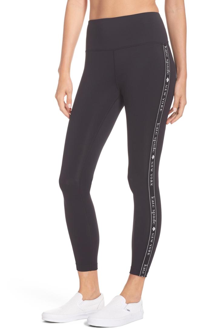Women's Kate Spade New York Logo Crop Leggings, Size - Black