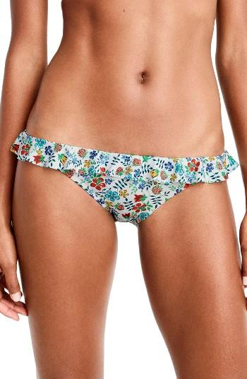 Women's J.crew Liberty Print Ruffle Bikini Bottoms