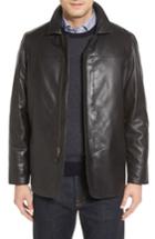 Men's Missani Le Collezioni Reversible Lambskin Leather & Quilted Wool Jacket, Size - Black