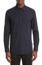 Men's Armani Collezioni Fil Coupe Diamond Jacquard Sport Shirt - Blue