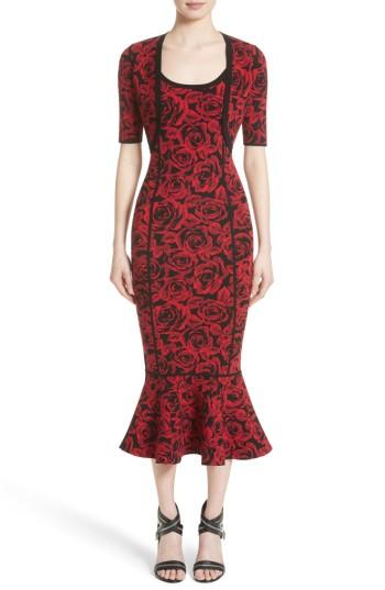 Women's Michael Kors Rose Stretch Jacquard Shrug - Red