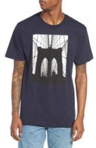 Men's Casual Industrees Brooklyn Bridge Graphic T-shirt - Blue