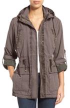 Women's Levi's Parachute Hooded Cotton Utility Jacket - Grey