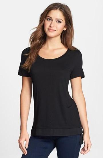 Caslon Chiffon Trim High/low Tee
