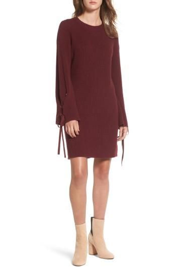 Women's Bp. Tie Sleeve Sweater Dress, Size - Red