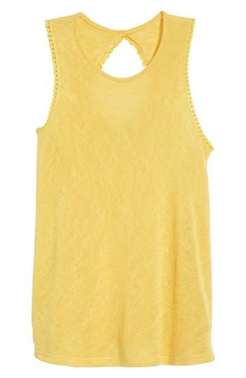 Women's Bobeau Cutout Back Tank - Yellow