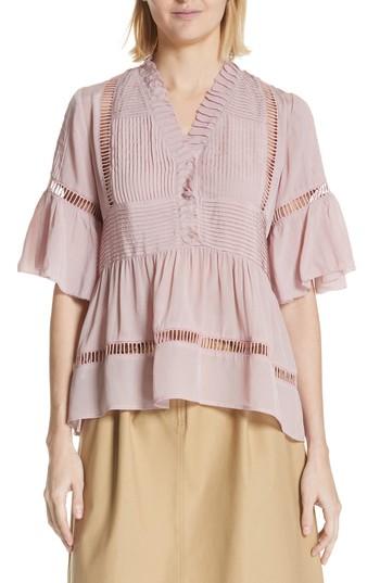 Women's Sea Cecile Ladder Stitch Blouse - Pink