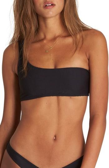 Women's Billabong Tanlines One-shoulder Bikini Top - Black