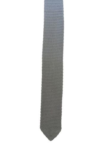 Men's Hook + Albert Solid Staple Knit Silk Tie, Size - Grey