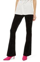 Women's Topshop Velvet Flare Leg Trousers Us (fits Like 0) - Black
