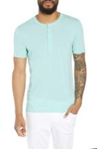 Men's Goodlife Triblend Split Hem Henley - Blue/green