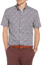 Men's 1901 Micro Floral Print Sport Shirt, Size - Blue