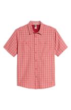 Men's Quiksilver Waterman Collection Wake Plaid Regular Fit Performance Sport Shirt, Size - Red