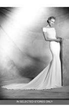 Women's Atelier Pronovias Valeria Open Back Crepe Mermaid Gown, Size In Store Only - Ivory