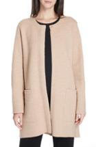 Women's Eileen Fisher Zip Wool Jacket, Size - Brown
