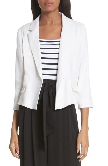 Women's Milly Crop Linen Blend Blazer - White