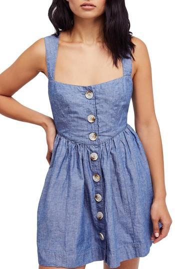 Women's Free People Carolina Chambray Minidress - Blue