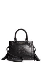 Balmain Mini Logo Calfskin Leather Top Handle Satchel -