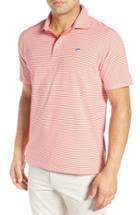 Men's Southern Tide Stripe Jersey Polo, Size - Orange